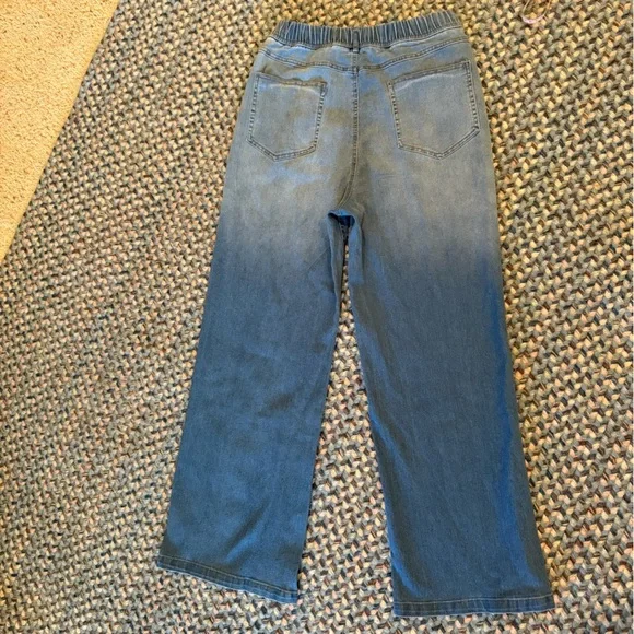 High Rise Wide Leg Pull-On Stretch Jeans New sz M - Picture 4 of 8